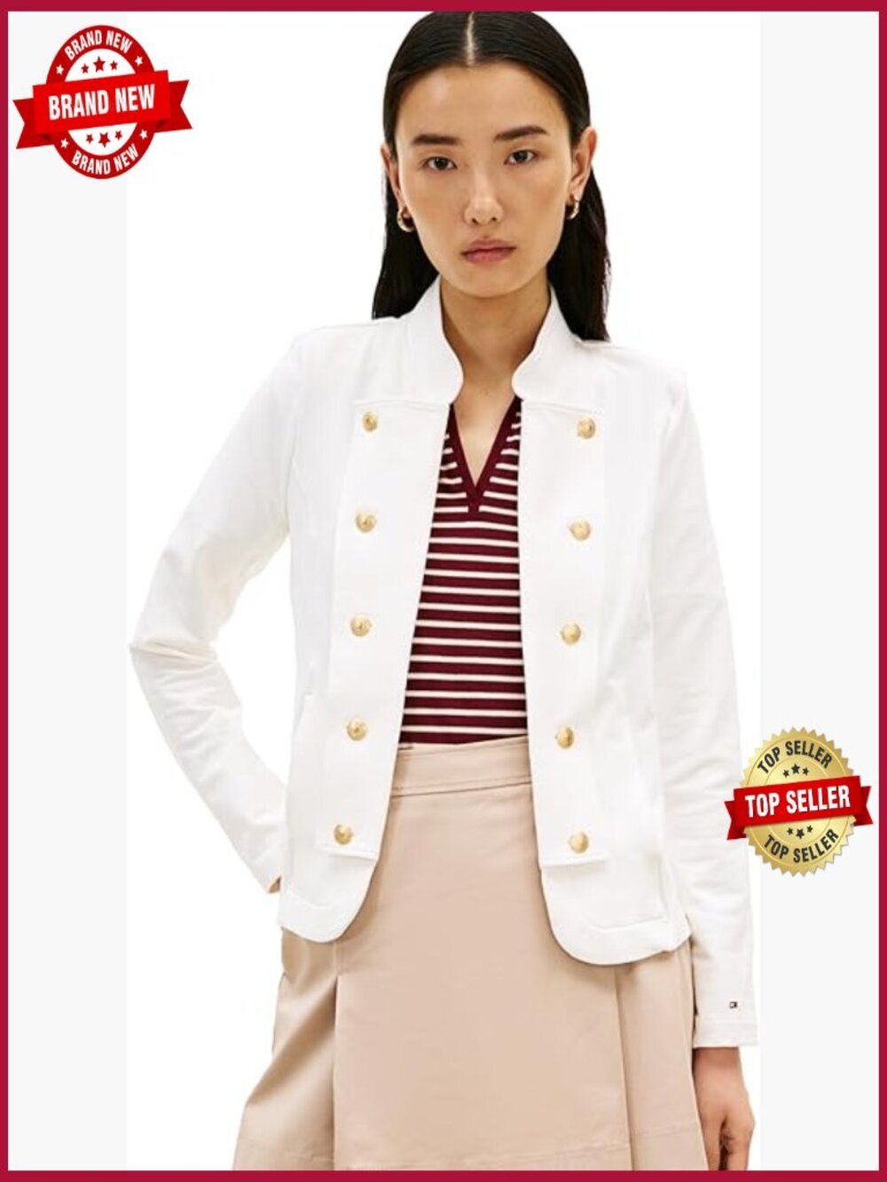 Double Breasted Knit Jacket Button Down Long Sleeve